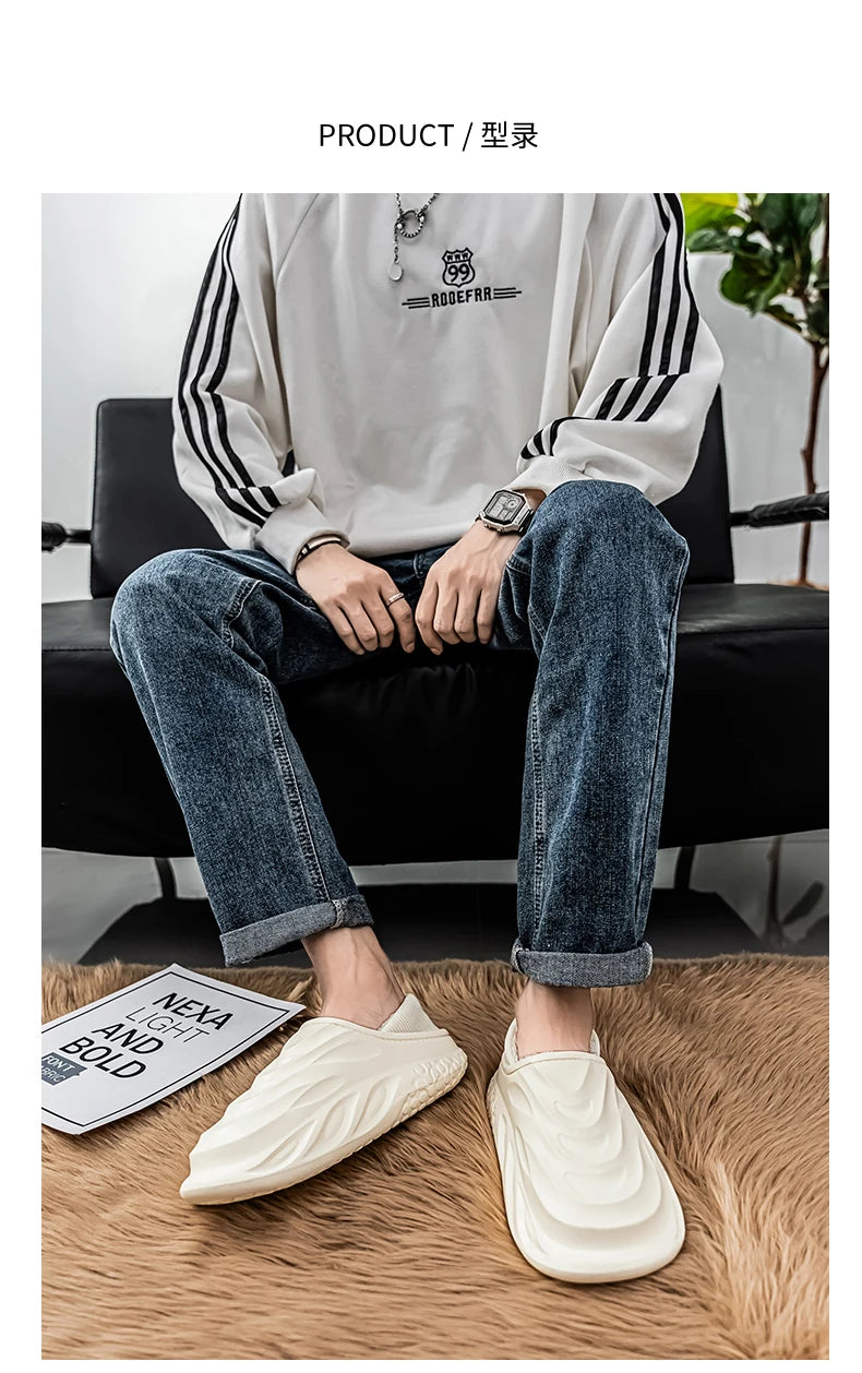 Slippers for Men Add Velvet Heel Covering Non-Slip Wear-resistant Waterproof Couple Women Home Shoes Shoes for Men Warm New