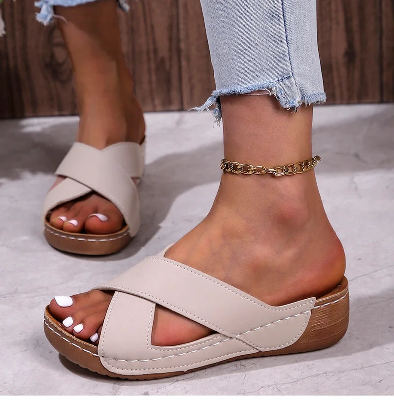 Women's Sandals 2025 Summer Shoes Women Heels Sandals Casual Indoor Outdoor Women Slippers Summer Sandals Heeled Sandalias Mujer