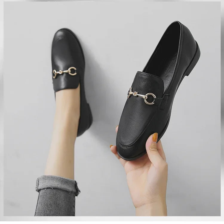 Womens Shoes Flats Loafers Ladies Fashion Leather Brand Sneakers Womens Designer Flat Ladies Shoes Woman Luxury Female Footwear