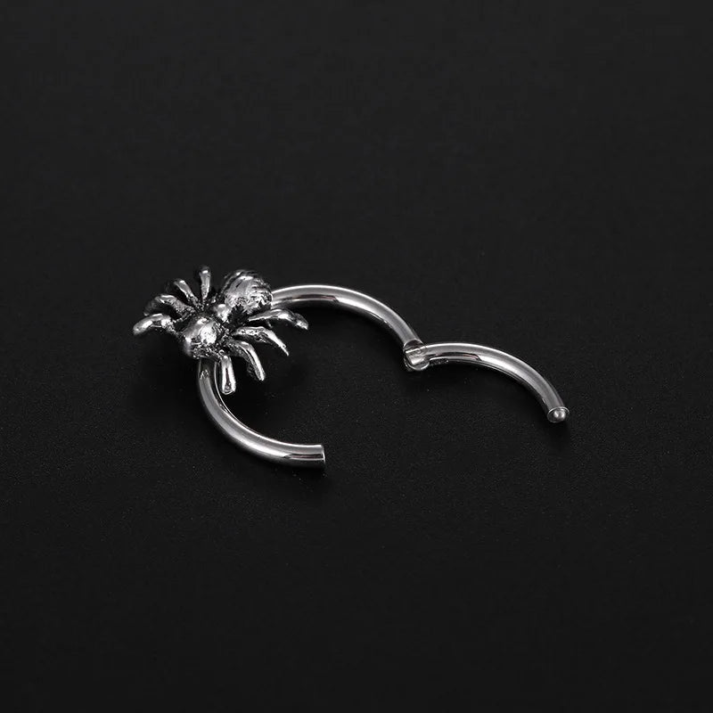 1PC Steel Moon Star Septum Piercing Hinged Segment Nose Ring Septum Clicker Cartilage Tragus Clicker Body Piercing Jewelry 16G
