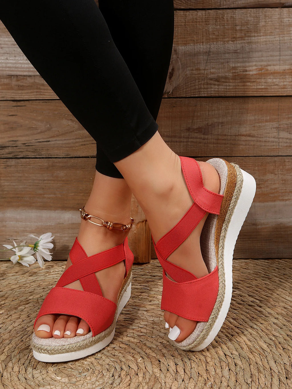Summer Woman's Sandals Fashion Open Toe Women Wedges Sandals Comfortable Beach Shoes Outdoor Anti-Slip Platform Shoes for Women