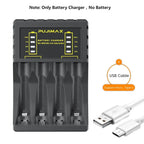 AA/AAA Battery Charger 4 Slots Intelligent LED Indicator USB C Micro Charger for Ni-MH/Ni-Cd Rechargeable AA/AAA Battery Charger