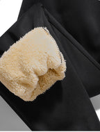 Pants for men in autumn and winter, thickened with fleece for outerwear, casual pants, warm lamb wool sports sweatpants