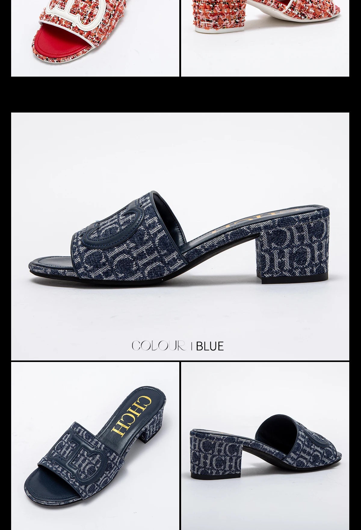 Women's Slippers 2024 New Brand Fabric Low Heel Sandals Outdoor Business Commuter Women's Shoes