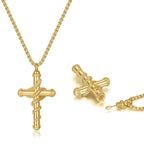 2024 New Luxurious Spoon Necklace Retro Snake Around Cross Stainless Steel Hollow Pendant Fashion Jewelry for Woman Man