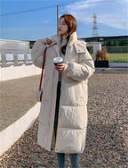 2024 New Winter Autumn Women Jacket White Duck Down Hoodies Puffer Jackets Long Coats Warm Windproof Black White Coats Outwear