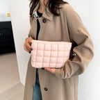 Wholesale Women Cosmetic Quilted Bag Square Makeup Storage Clutch Bags Simple Girl Lipstick Toiletry Organizer Small Handbag
