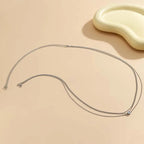 Fashion Metal Double Layered Cross Waist Chain for Women Simple Rhinestone Heart Thin Chain Body Chain Party Jewelry Accessories