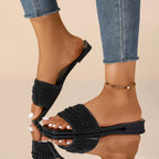 Women's slippers 2025 summer retro letters ladies open toe daily casual comfortable outdoor beach vacation flip flops plus size