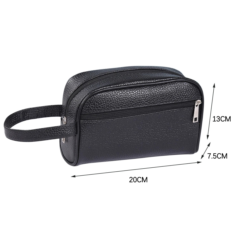 Men Wallets Retro PU Leather Coin Purse Luxury Business Handbags Vintage Wristlet Bag Mobile Phone Bags Solid Color Storage Bags