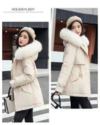 Winter Coat 2025 New Women's Thick Cotton Jacket Women's Medium long Korean version Fur collar Coat Female Warm Parka Overcoat