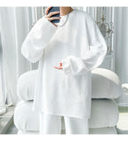 Men's High Street Long Sleeve T-Shirt - Trendy Casual Top Loose Fit Comfortable Wear, Modern Minimalist Style, Everyday Essentia