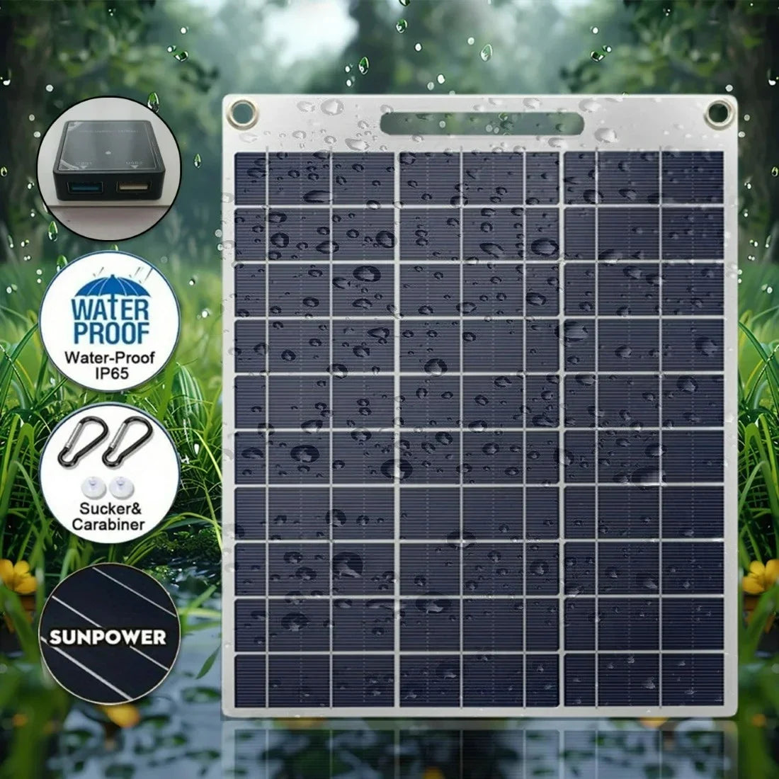 Fast Charging Solar Power Bank 30W-40W Waterproof Portable with Dual USB for Outdoor Camping Emergency  Photovoltaik - EESBAO