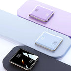 Power Bank 20000mAh Ultra Thin Portable Charger with Built-in Cable Large Capacity Super Fast Charging Powerbank for Smartphones