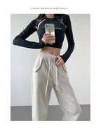 pants for women in autumn 2025 new loose fitting straight tube casual high waist wide leg pants women y2k streetwear Cargo pants