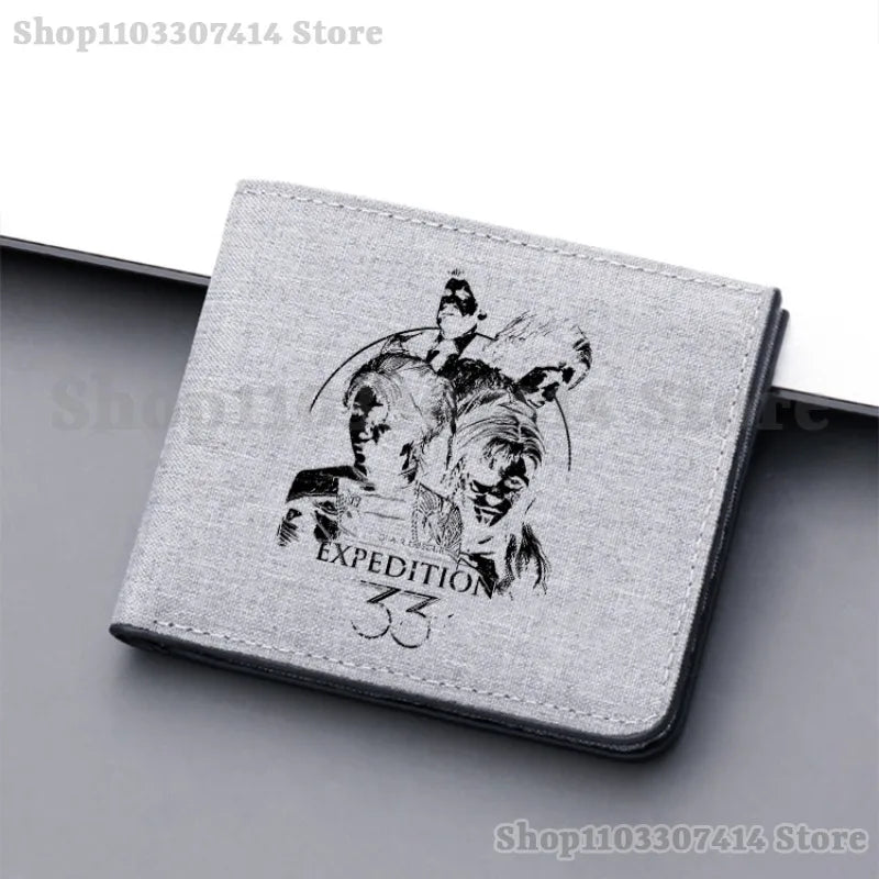 Man Anime Folding Wallet Game Clair Obscur Expedition 33 Wallets Adult Fashion Printed Money Bag Accessories Card Holder Gifts