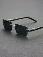 1/2 PCS Fashionable Trendy Frameless Rectangular Personalized Sunglasses For Daily Life