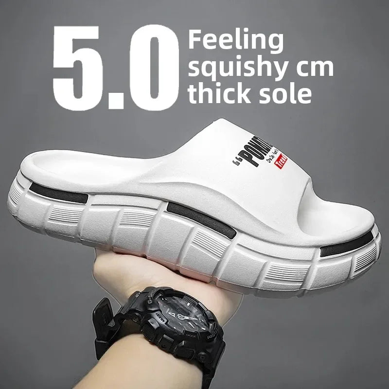 Men's Slippers for Home Use with Letter Patterns in Multiple Colors.Summer Soft Anti-slip Quick-drying and Lightweight Sandals