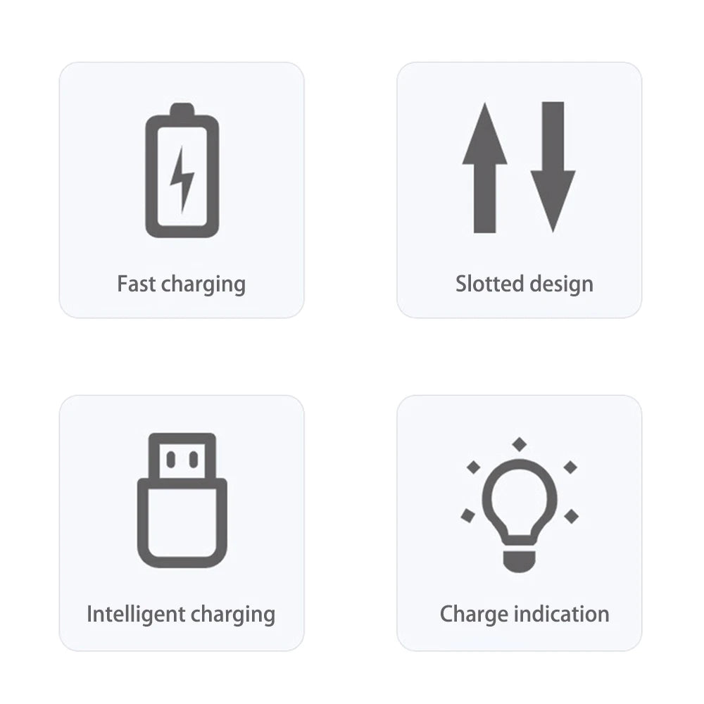 Battery Charger 4 Slot Intelligent Fast Charge With LED Indicator For 1.2V NiMH NiCd AAA/AA Rechargeable Batteries USB Charger