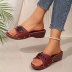 Women's Sandals Fashion Heeled Sandals For Summer Shoes Women Slippers Summer Footwear Female Block Heels Sandalias De Mujer