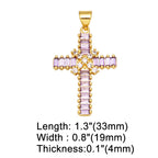 Clearance CZ Cross Pendant for Necklace Making Copper Gold Plated Crucifix Jewelry Making Supplies DIY Wholesale Bulk pdta861