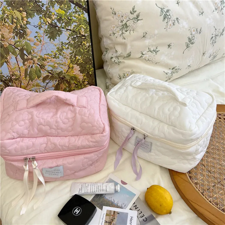 Women's Cosmetic Bag Fashion Candy Colored Flower Makeup Bag Skincare Storage Bag Portable Toiletry Bag Carteras De Maquillaje