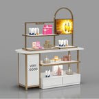 custom.Custom Logo Black Cosmetic Organizer Display Decorative Cosmetics Display Salon Shop Shelf Display Cosmetic