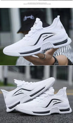 Men's sports shoes 2025 summer new sports trendy shoes anti slip casual running shoes breathable and comfortable white shoes