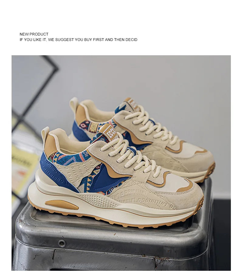 Men's Shoes 2025 Spring New Casual Versatile Comfortable Fashion Trend Niche Non-slip Wear-Resistant Retro Sneakers