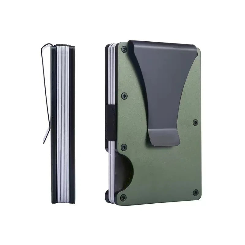 Slim Wallet For Men - Front Pocket RFID Blocking Minimalist Wallet For Men - Metal Wallet With Money Clip For Men