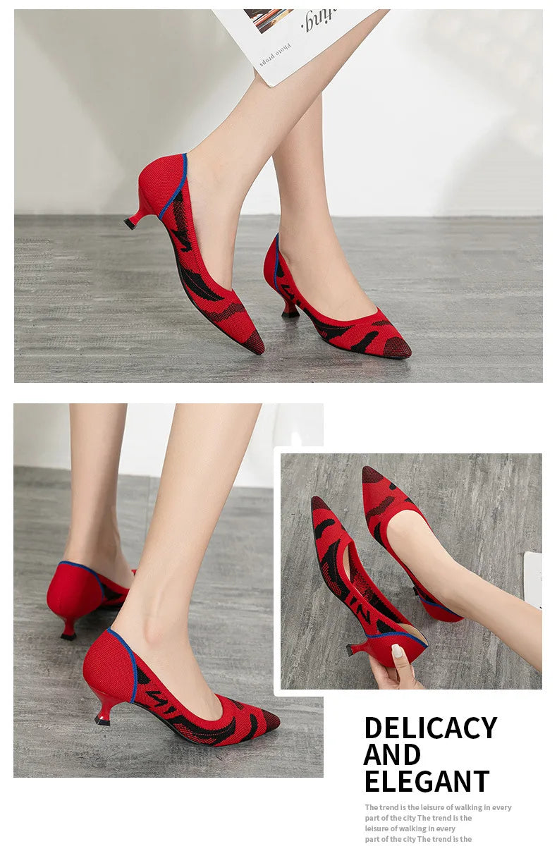 Women's high heels shoes  2025 new spring  / autumn / fashion beautiful breathable sweat absorbing comfortable shallow mouth p