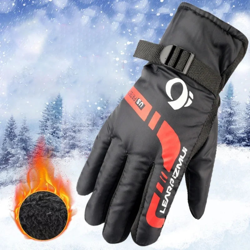 Winter Full Fingers Gloves for Men  Women  Warm Thicken Fleece Waterproof  Windproof Non  Slip for Skiing  Outdoor Running