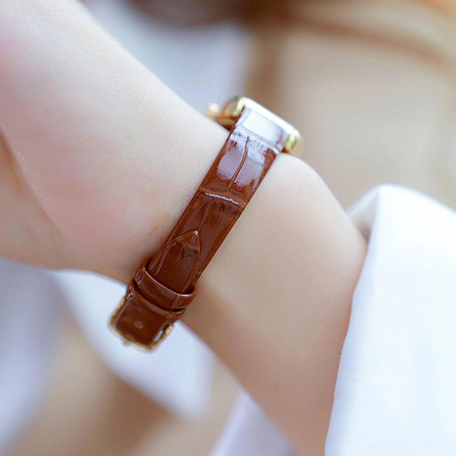 Watches For Women Elegant Vintage Rectangle Ladies Watch With Brown Small Leather Fashion Golden Quartz Women's Wristwatch 2025
