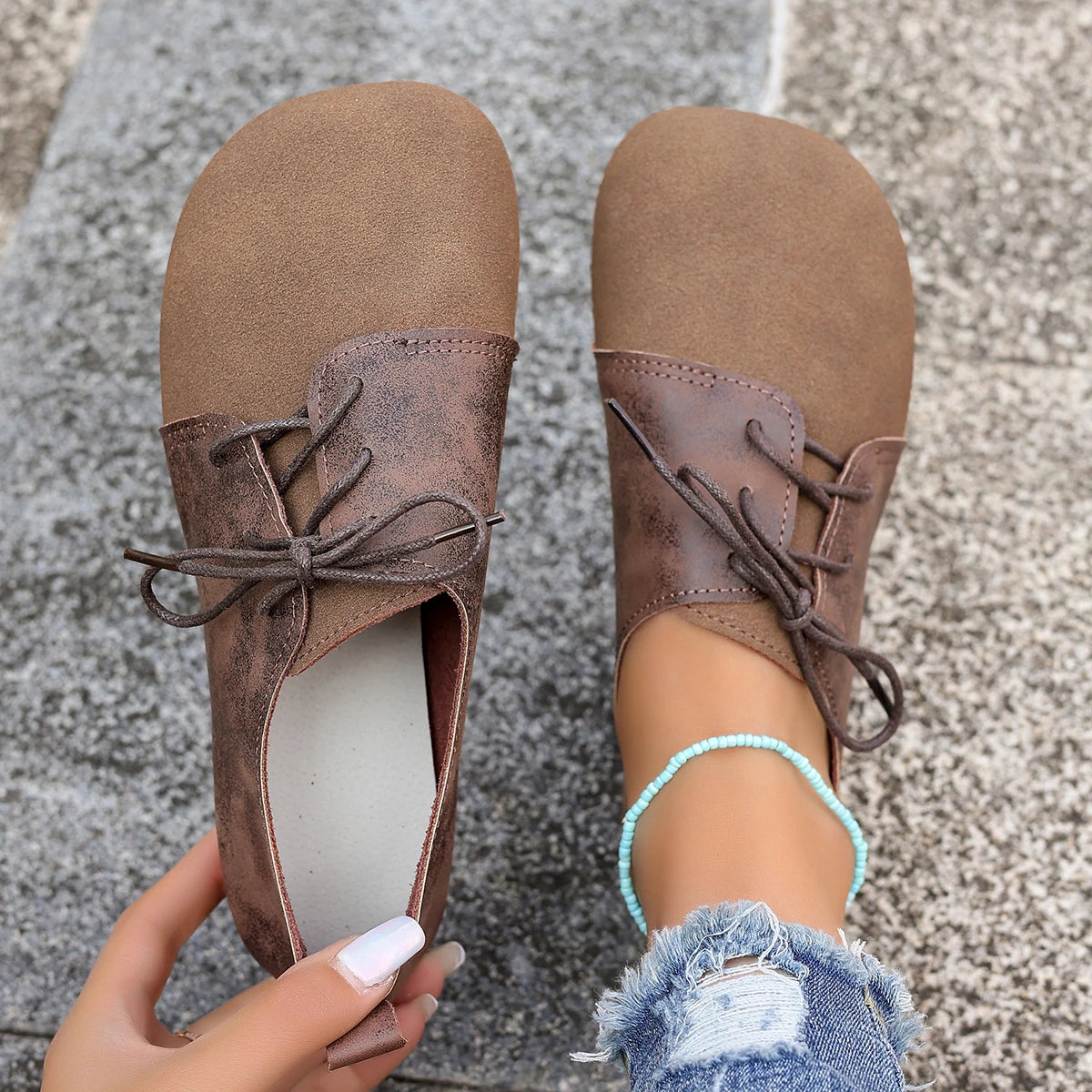 Woman Flats Shoes Loafers Fashion Casual Sports Sneakers Trend Brand Women's Fashion Dress Shoes New Lace Up Femme Zapatos