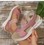 Women's Sandals Casual Summer Women Sandals Soft Heels Sandalias De Mujer 2025 New Summer Shoes Woman Mix Color Footwear Female