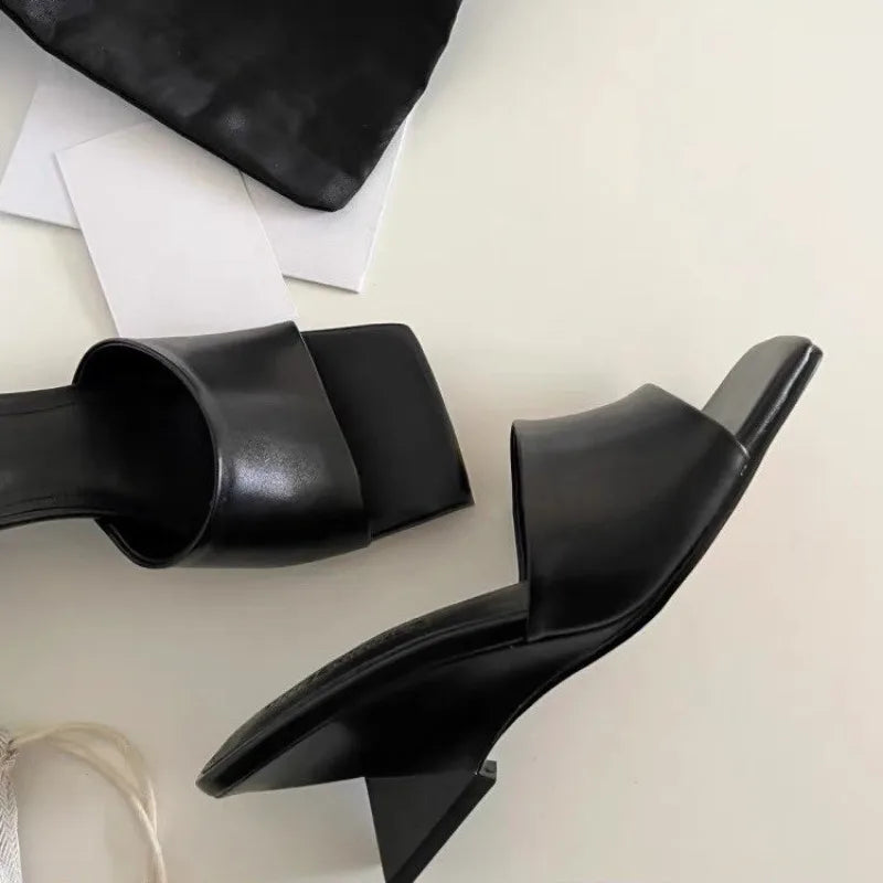 High Heels Women's Slippers Designer Heeled Sandals Woman Shoes Summer 2025 Elegant Pumps Flip Flops Slides Sandalias De Mujer