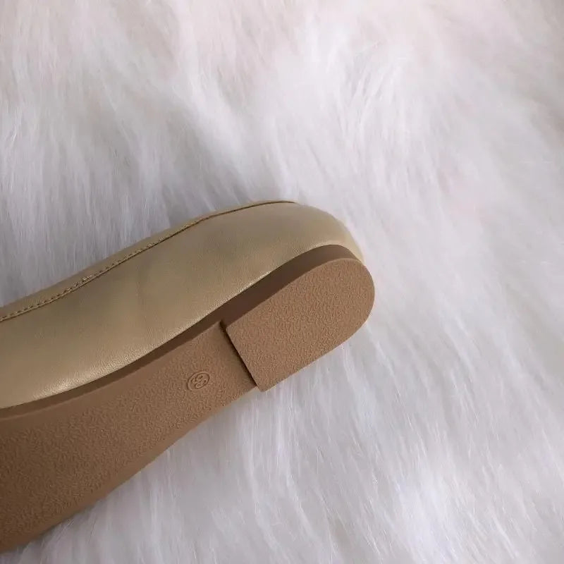 Flat Shoes Woman Microfiber Leather Comfy Flats Split Toe Slippers Soft Bottom Loafers Brief Ladies Trotter Moccasins 2025 ﻿