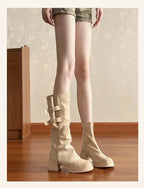 High Heels Women High Boots Chunky Designer Shoes Fashion Woman Pumps 2025 Autumn Dress Walking Casual Goth Chelsea Botas Mujer