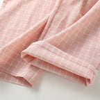 Pajama Pants Women Plaid Cotton Home Trousers Loose Breathable and Soft Straight Leg Trousers Fashionable Sleeping Pants