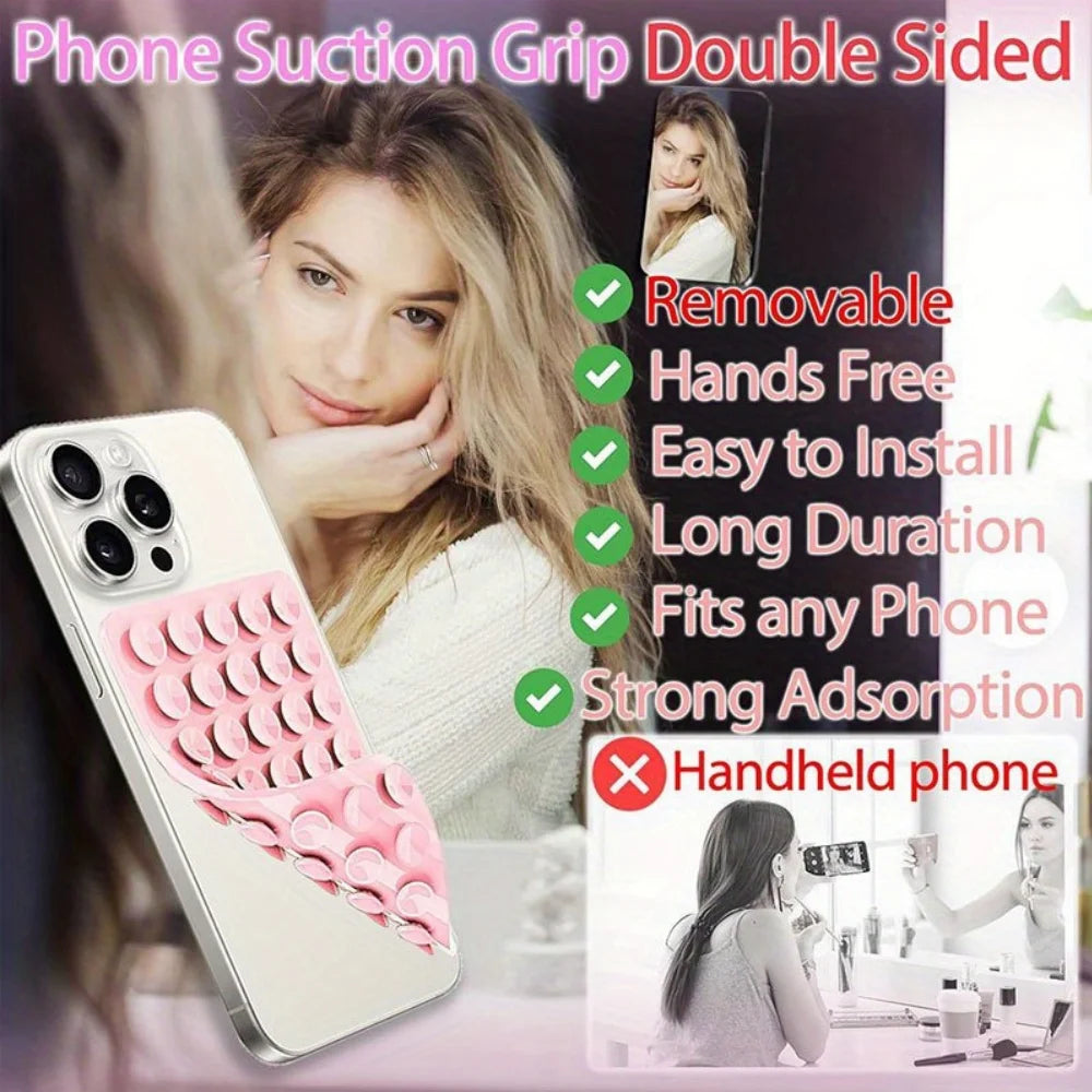 Silicone Suction Cup Phone Mount Hands-Free Mobile Stand Airplane Travel Essential Compatible with Any Smartphone