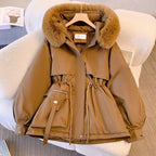2025 New Fashion Women Winter Jacket Big Fur Collar Parkas Coat Long Coat Hooded Warm Wool Liner Female  Snow Wear Padded Parka