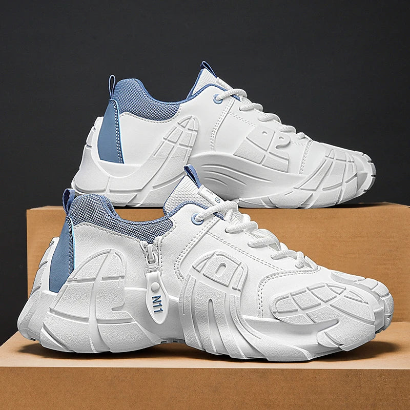 Men's Shoes 2025 Spring New Large-size Outdoor Casual Sneakers Men Thick-soled Trendy Shoes Shock-absorbing Anti-slip