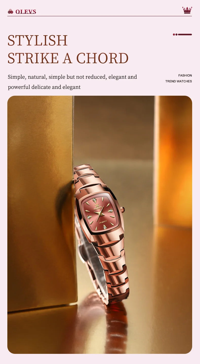 OLEVS 7006 Women's Watches Top Brand Luxury Original Quartz Montres Femmes Waterproof Tungsten Steel Case Strap Luminous Date