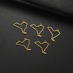 EUEAVAN 10pcs United States New York Washington State Map Pendant for Necklace Stainless Steel Charm DIY Jewelry Making Supplies