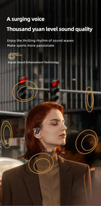 Handsfree Headset Bluetooth Noise Canceling Sports Waterproof Compatible HiFi Stereo Ear Hook Wireless Single Earphone Driving