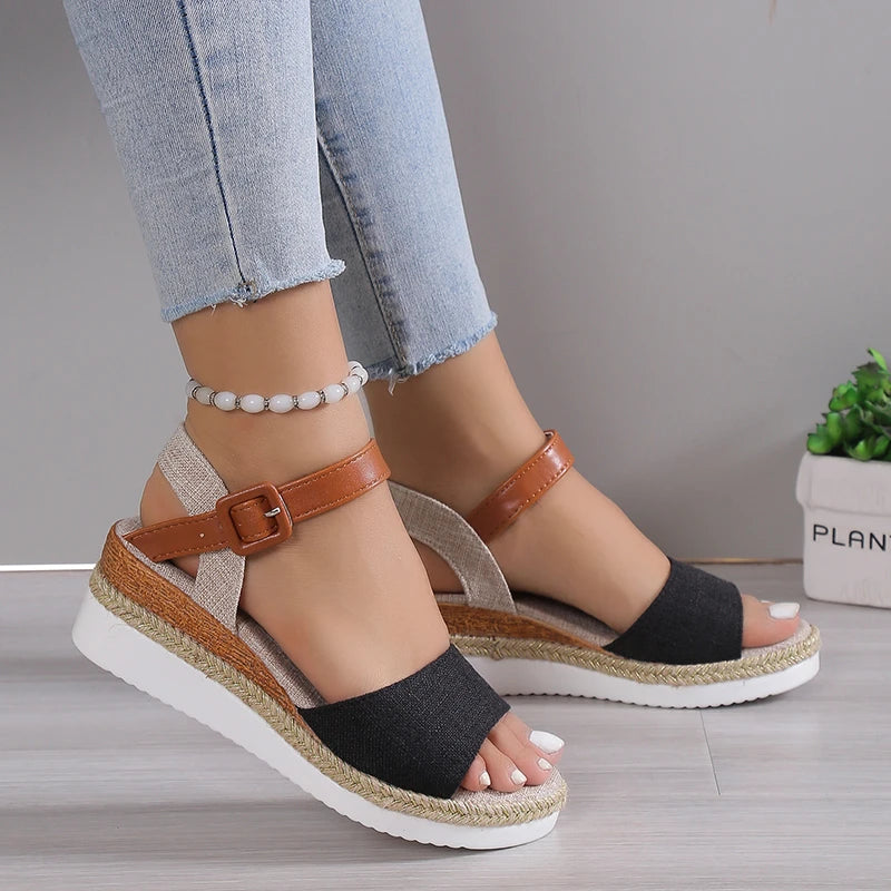 Summer Woman Sandals Shoes Soft Shoes Woman Elegant Sandals Woman Wedge Ladies Shoes Party Footwear Female Women Sandal