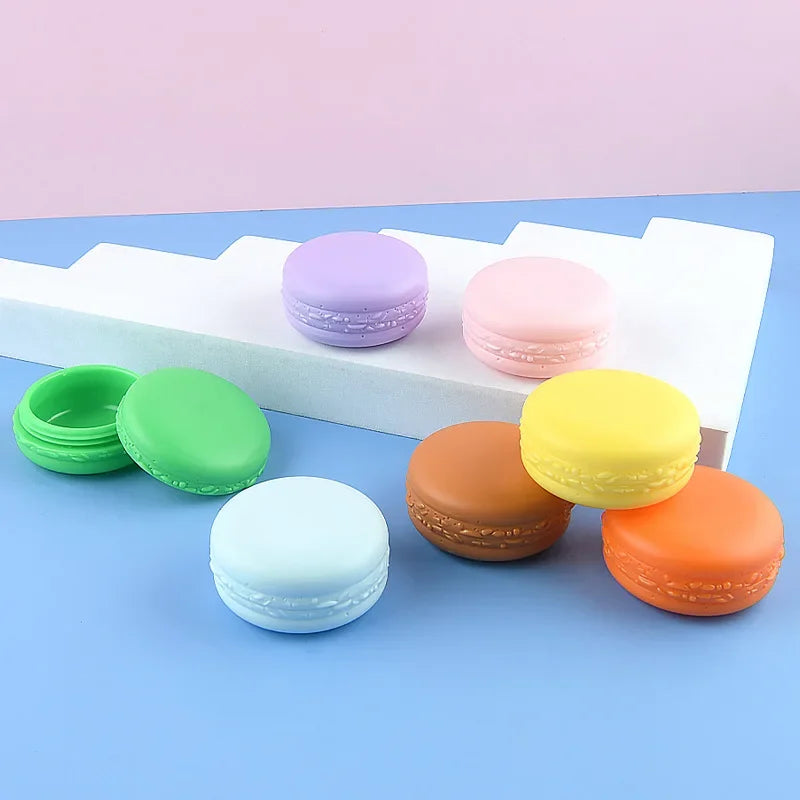 10G 20/50/100pcs Plastic Cosmetic Cream Containes, Candy Color Macarons Lipstick/Lip Balm Sub Package,Cute Eyeshadow Powder Case