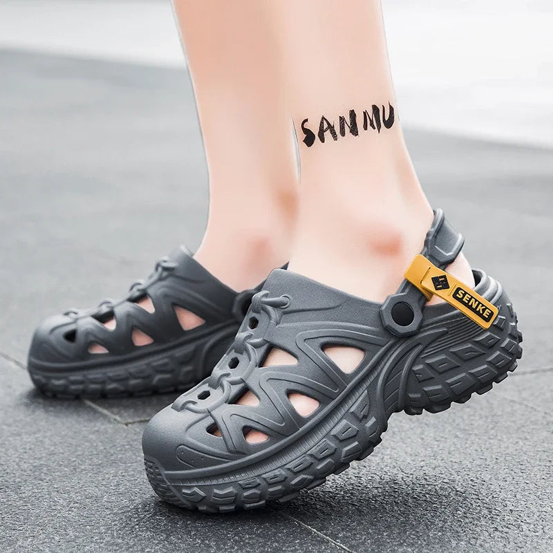 Men's Sandals, Lightweight Summer Outdoor Thick-soled Height-increasing Hollowed-out and Breathable Niche Slippers