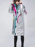 Winter Clothing Glossy Waterproof Coat Women Long 90% White Duck Down Coat Thick  Loose Outerwear Warm Down Jacket Hooded Parkas