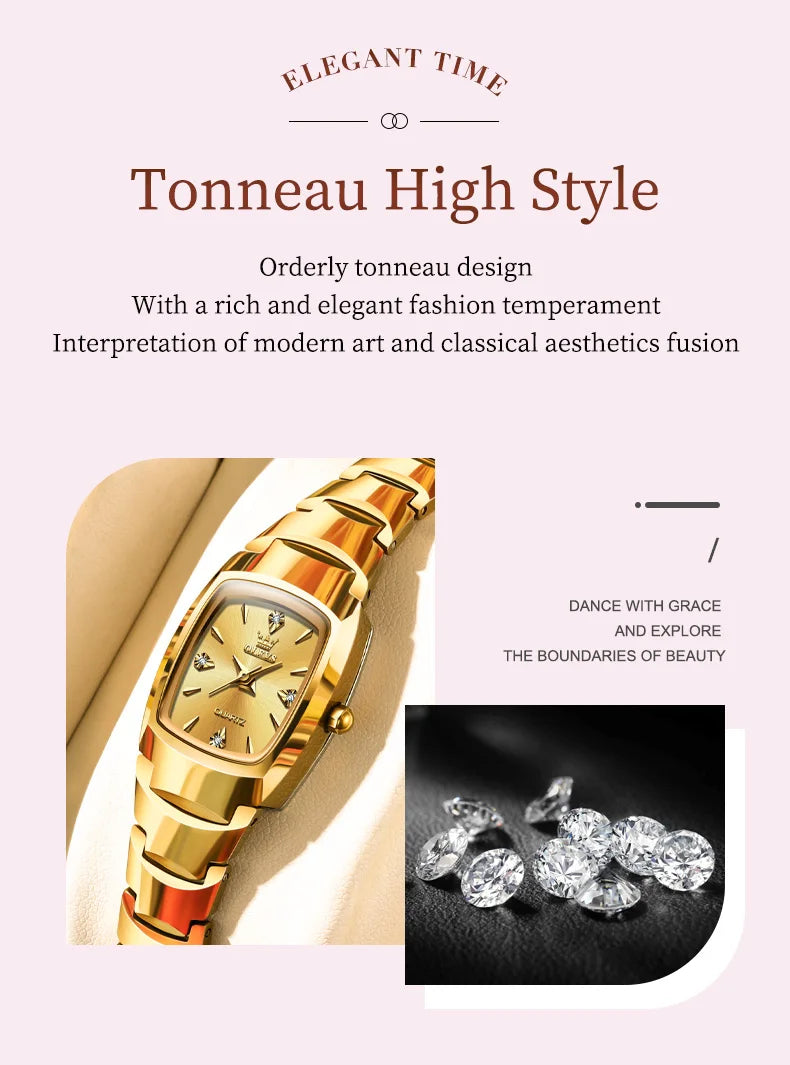 OLEVS 7006 Women's Watches Top Brand Luxury Original Quartz Montres Femmes Waterproof Tungsten Steel Case Strap Luminous Date